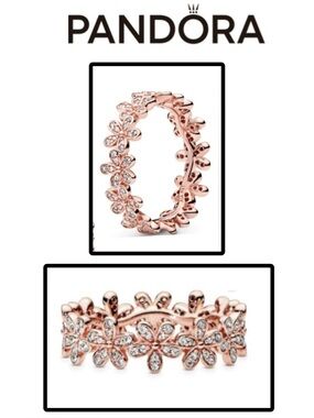 NWOT - Pandora Rose Gold Dazzling Daisy Ring Size 7